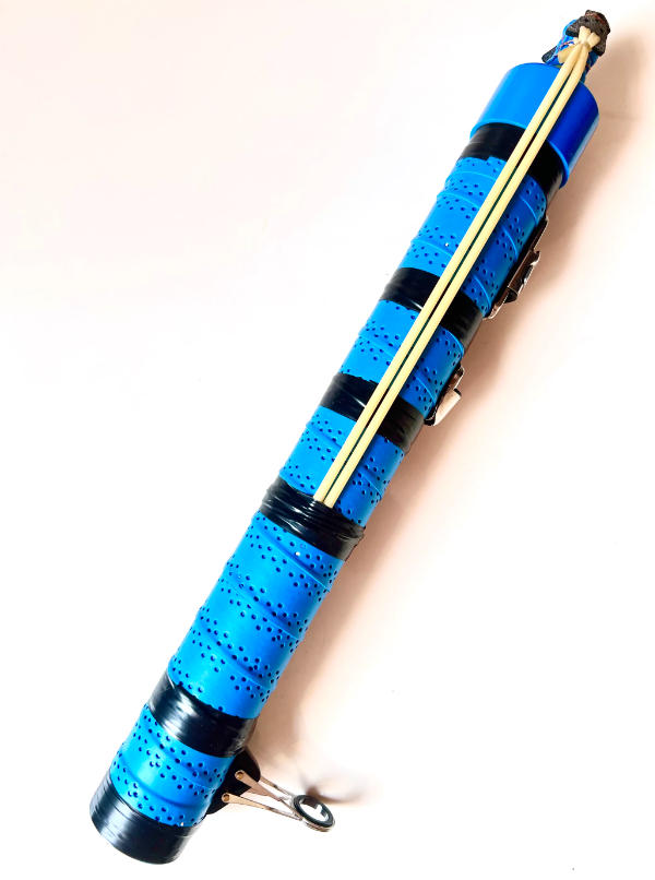 A catapult-style lure rodHandcrafted Catapult-Style Lure Rod with Spinning Reel, Foldable Guides & Lures – Ideal for Raft & Sea Fishing