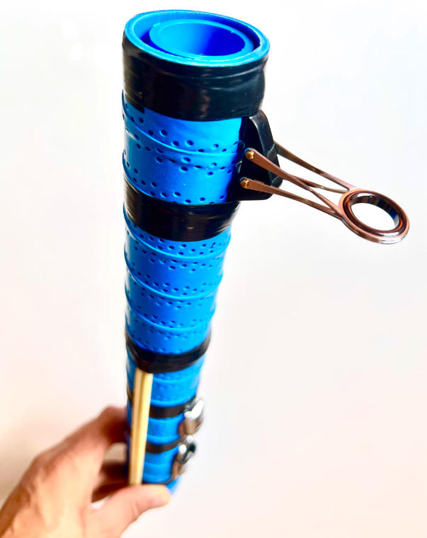 A catapult-style lure rodHandcrafted Catapult-Style Lure Rod with Spinning Reel, Foldable Guides & Lures – Ideal for Raft & Sea Fishing