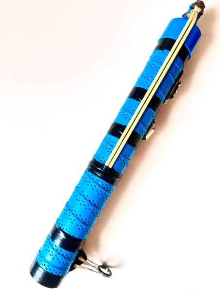 A catapult-style lure rodHandcrafted Catapult-Style Lure Rod with Spinning Reel, Foldable Guides & Lures – Ideal for Raft & Sea Fishing